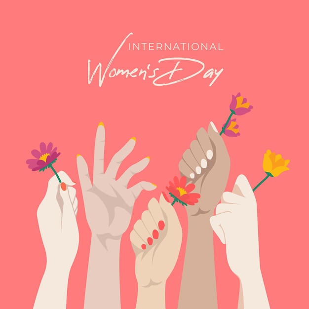 Vector ilustración del día internacional de la mujer de diseño plano