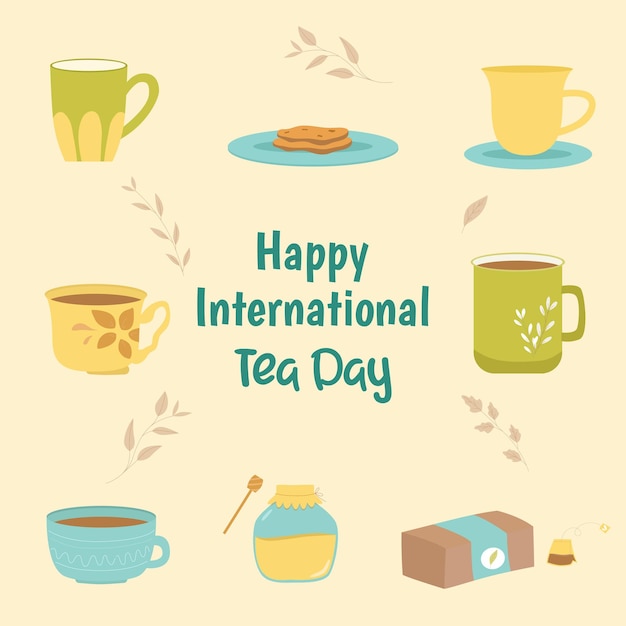 Ilustración del día internacional del té