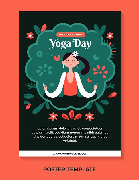 Ilustración del día internacional del yoga para la plantilla de diseño de carteles.