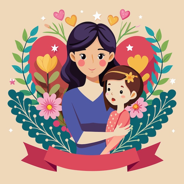 Vector ilustración del día de la madre dibujada a mano