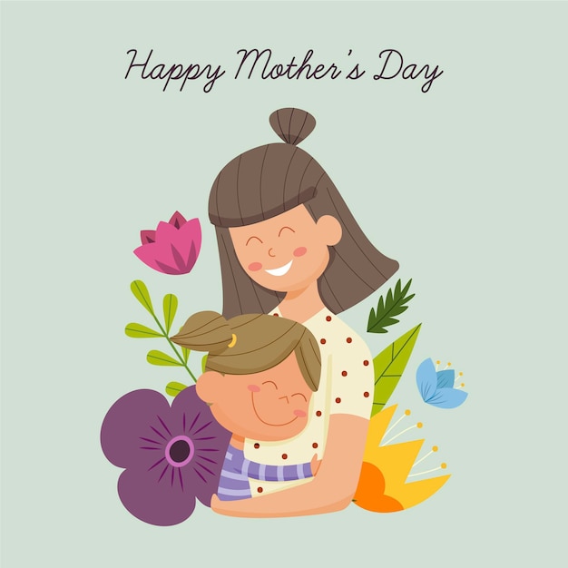 Ilustración del día de la madre dibujada a mano