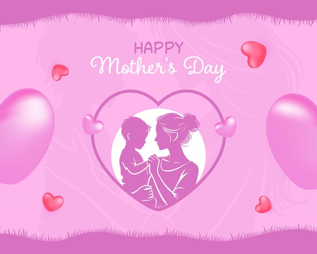 Ilustración del Día de la Madre Perfecta para tarjetas de felicitación de las redes sociales