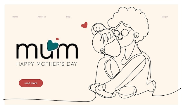 Ilustración del día de las madres felices con una mujer sosteniendo una tarjeta de agradecimiento de flores con flores florecientes