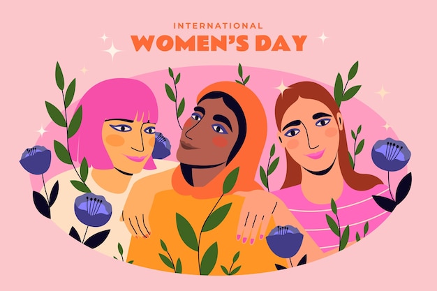 Ilustración del día de la mujer plana