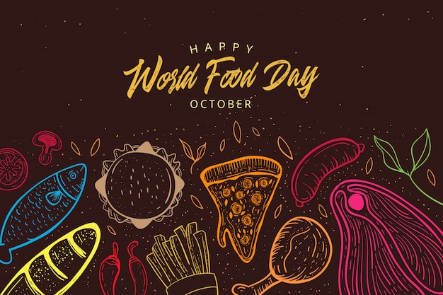 Vector ilustración del día mundial de la alimentación