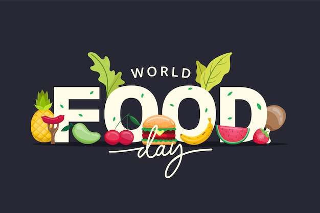 Vector ilustración del día mundial de la alimentación