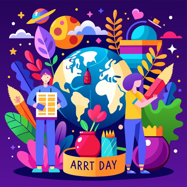 Vector ilustración para el día mundial del arte