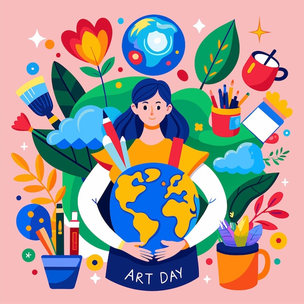 Vector ilustración para el día mundial del arte