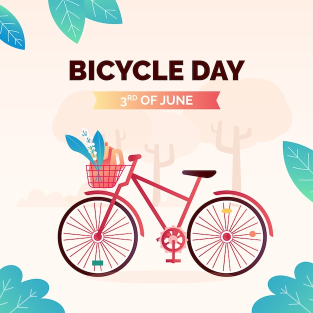 Vector ilustración del día mundial de la bicicleta degradado