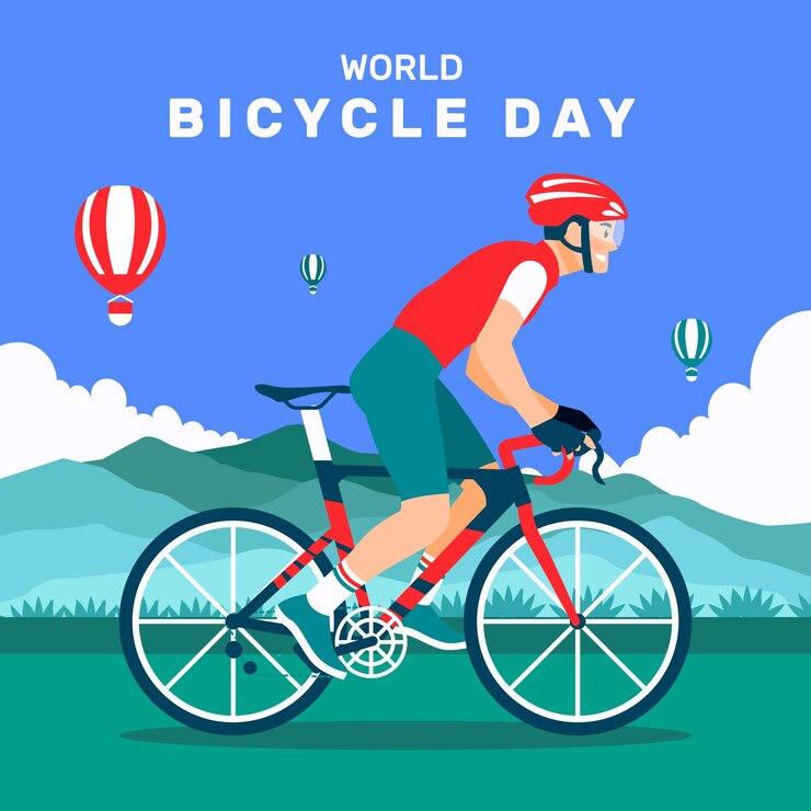 Ilustración del día mundial de la bicicleta