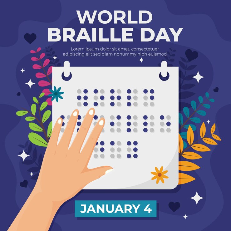 Vector ilustración del día mundial del braille
