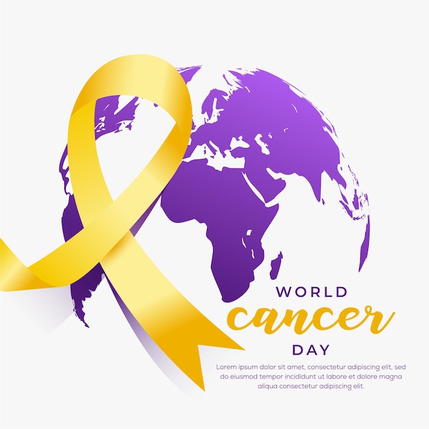 Ilustración del día mundial del cáncer de banner