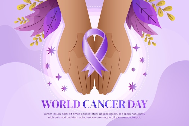 Ilustración del día mundial del cáncer degradado