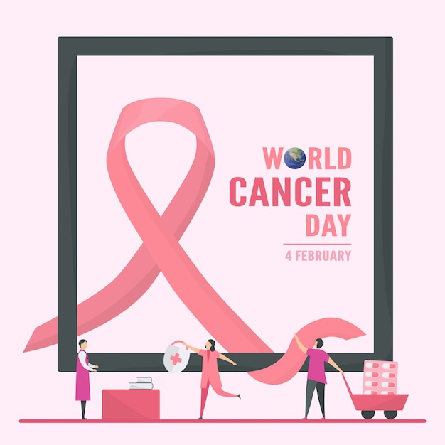 Ilustración del día mundial del cáncer