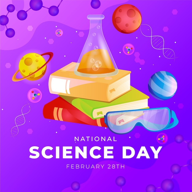 Vector ilustración del día mundial de la ciencia degradado