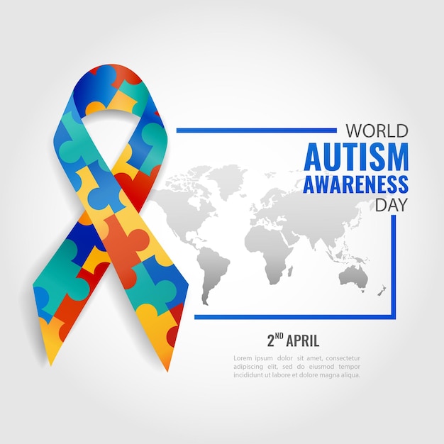 Ilustración del día mundial de la concienciación sobre el autismo.