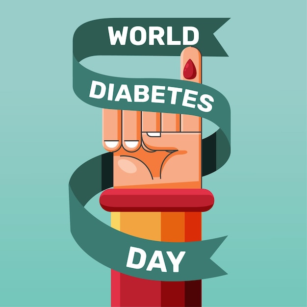 Ilustración del día mundial de la diabetes de diseño plano