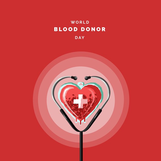 Vector ilustración del día mundial de donantes de sangre