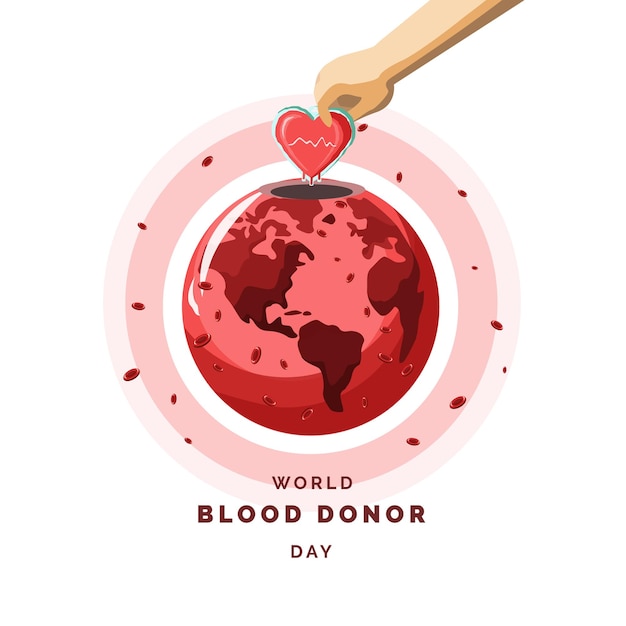 Vector ilustración del día mundial de donantes de sangre