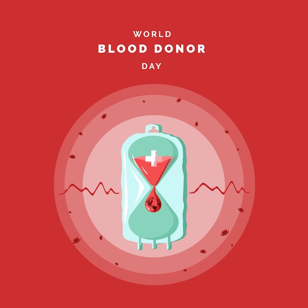 Ilustración del día mundial de donantes de sangre