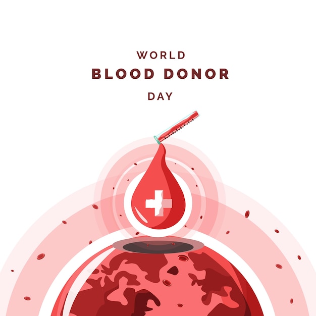 Vector ilustración del día mundial de donantes de sangre