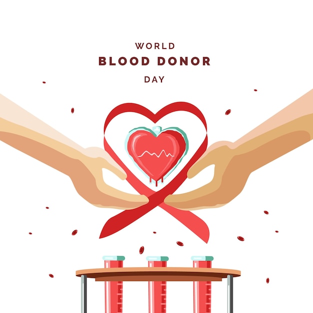 Vector ilustración del día mundial de donantes de sangre