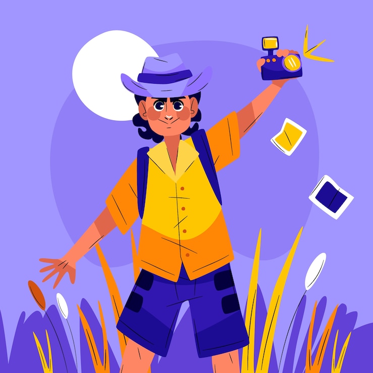 Vector ilustración del día mundial de la fotografía plana