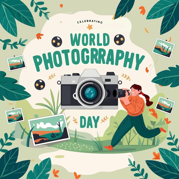 Ilustración del día mundial de la fotografía