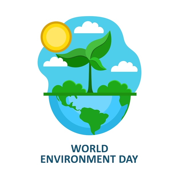 Ilustración del día mundial del medio ambiente de estilo plano