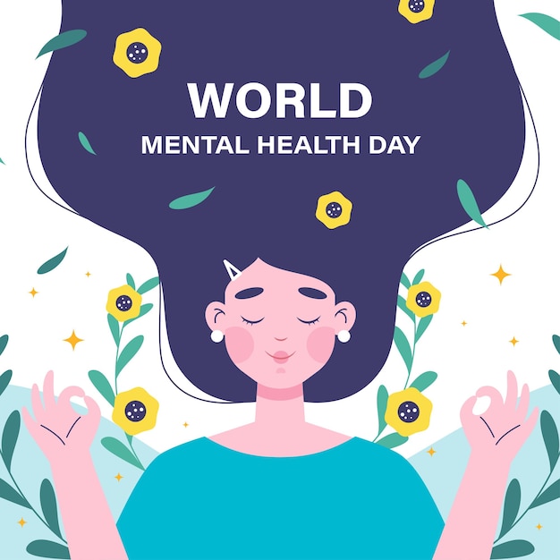 Vector ilustración del día mundial de la salud mental