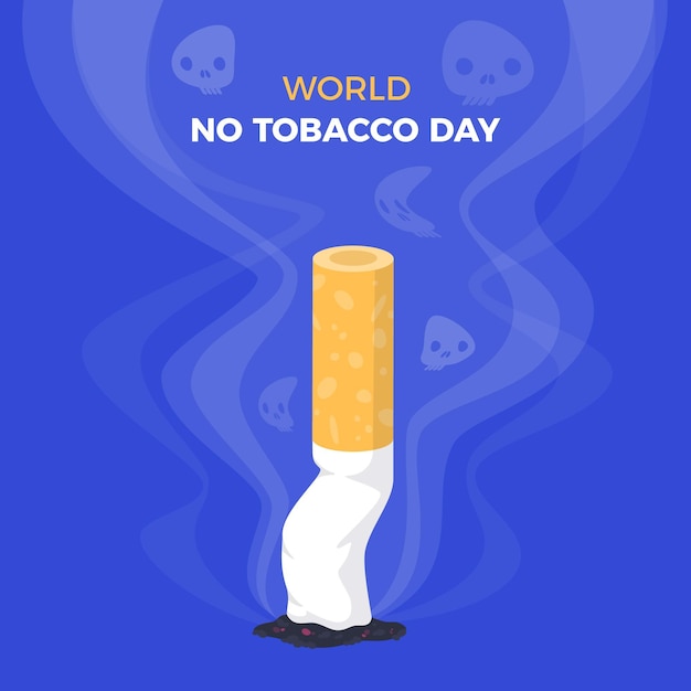 Vector ilustración del día mundial sin tabaco plano