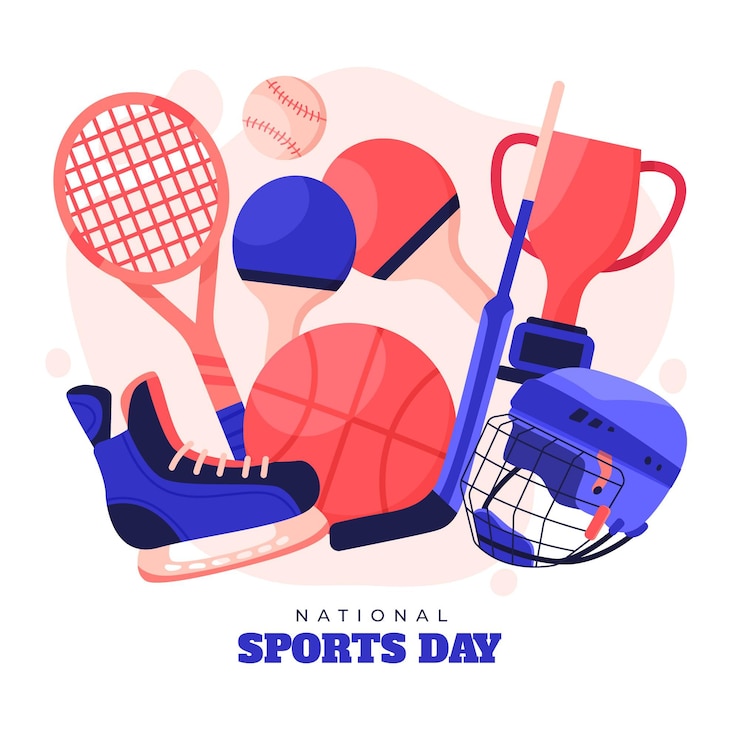 Vector ilustración del día nacional del deporte