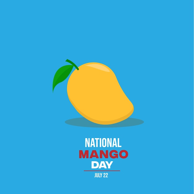 Ilustración del día nacional del mango aislada sobre un fondo azul