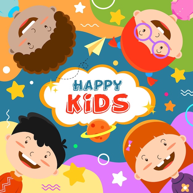 Ilustración del día de los niños felices