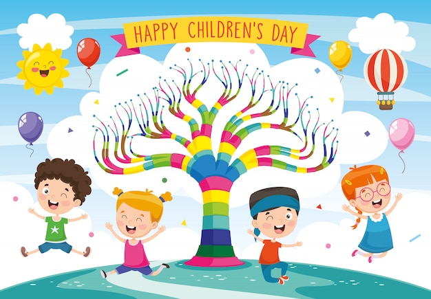 Vector ilustración del día de los niños