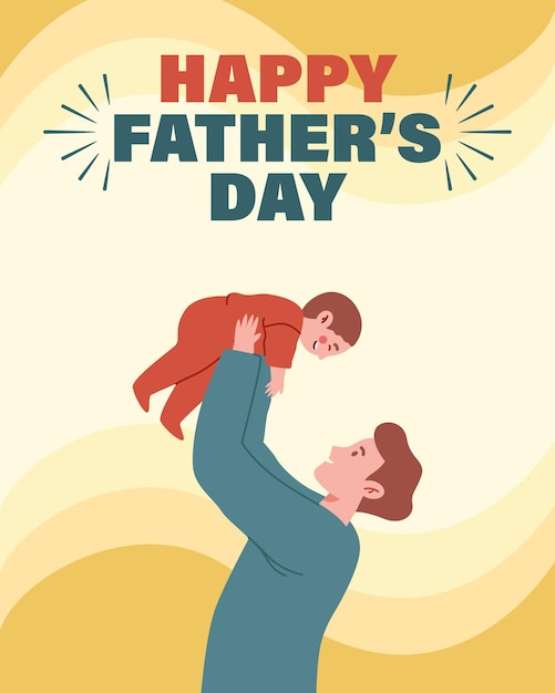 Ilustración del Día del Padre Padre y el bebé hijo