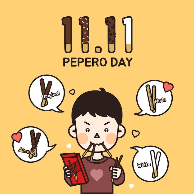 ilustración del día del pepero