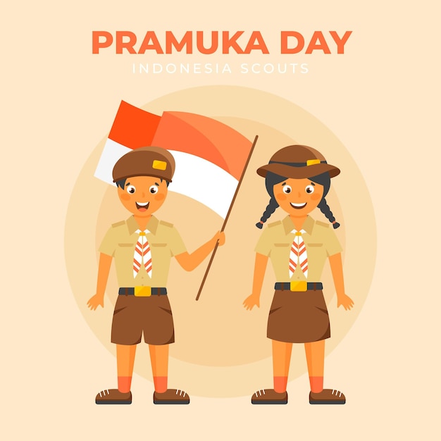 Vector ilustración del día de pramuka