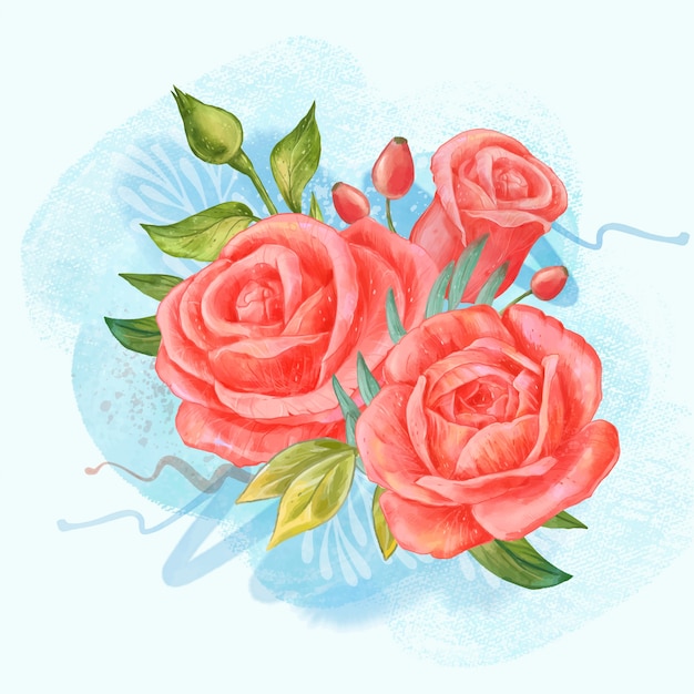 Vector ilustración de día rosa acuarela