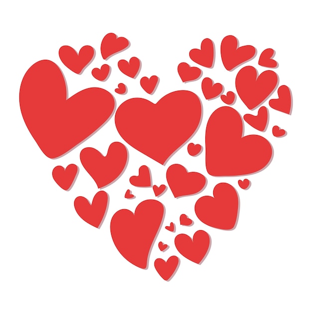 Ilustración del día de San Valentín Corazones Bunch Vector Vector Ilustración de uso para el día de San Valentine
