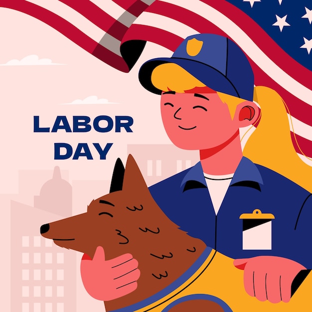 Ilustración del día del trabajo dibujada a mano