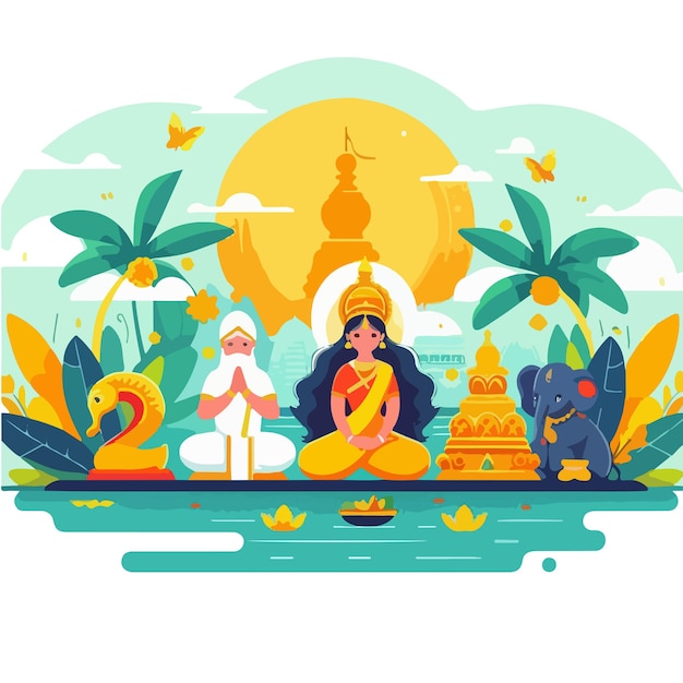 Vector ilustración del día de vishu