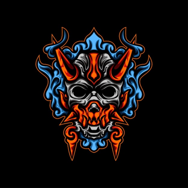 Ilustración Diablo Fuego Azul