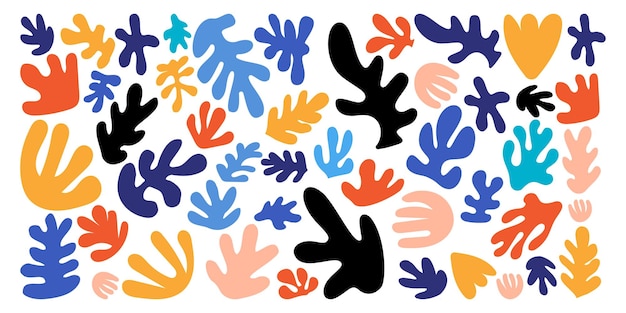 Vector ilustración dibujada a mano al estilo de la flor matisse