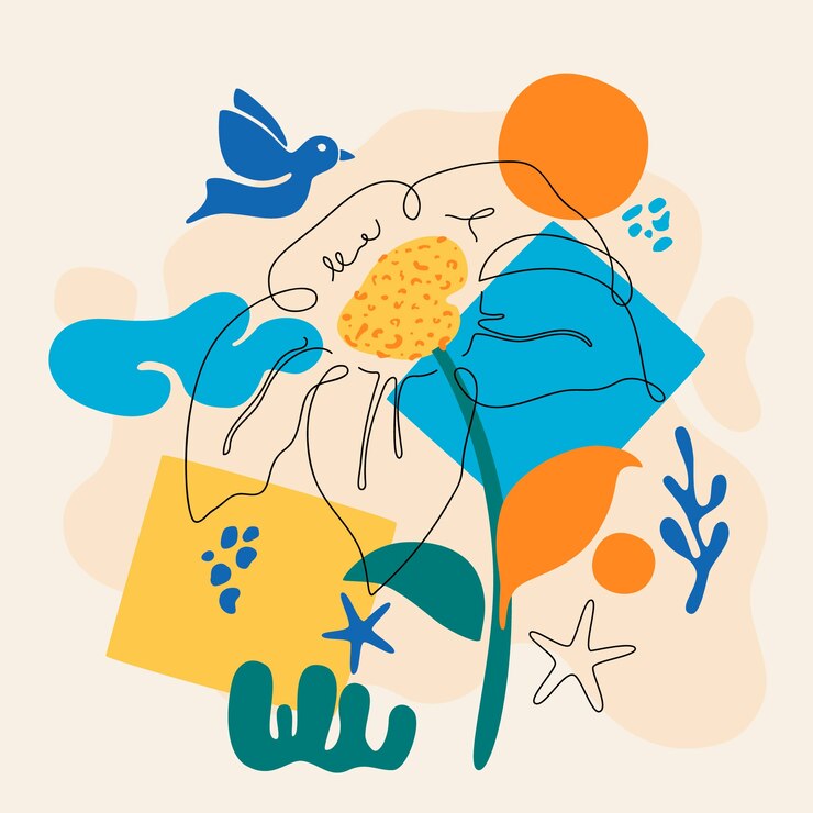 Ilustración dibujada a mano al estilo matisse