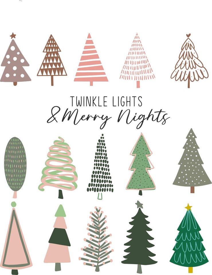 Ilustración dibujada a mano del árbol de Navidad Vector