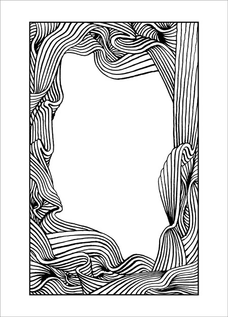 Ilustración dibujada a mano de arte de líneas abstractas