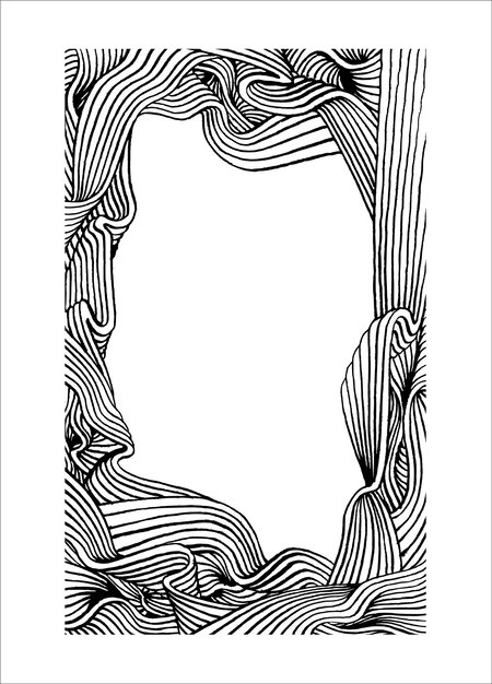 Ilustración dibujada a mano de arte de líneas abstractas
