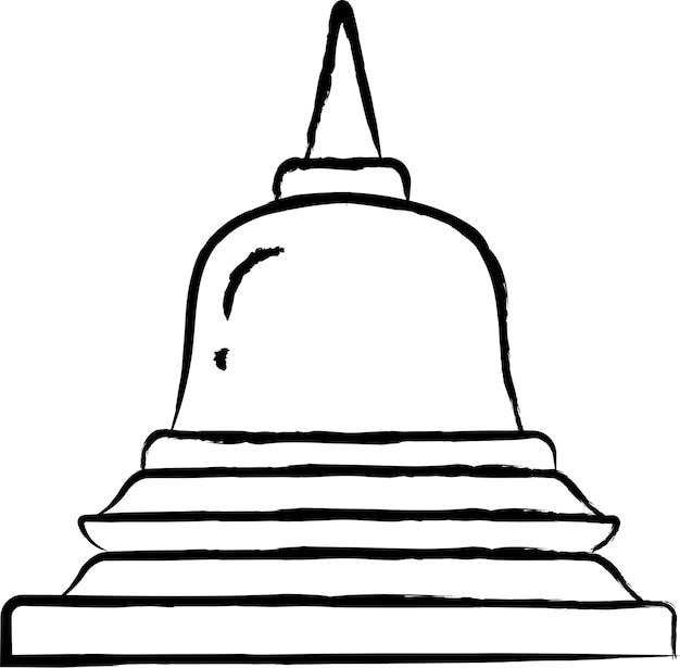 Ilustración dibujada a mano por Borobudur