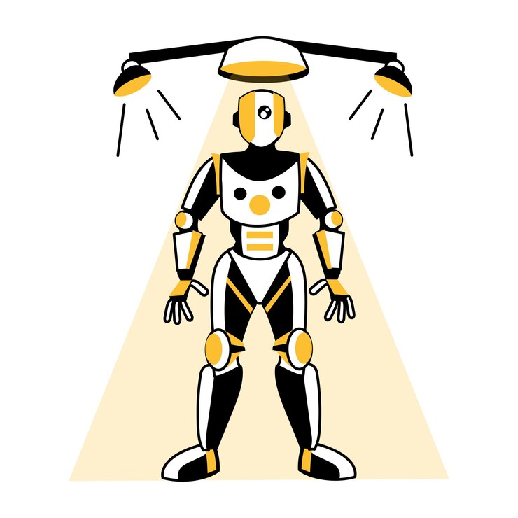 Vector una ilustración dibujada a mano de un bot artificial